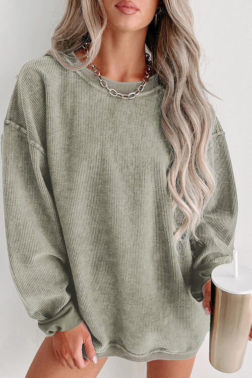 Timeless Comfort Round Neck Dropped Shoulder Sweatshirt