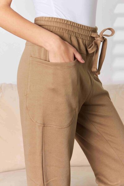 High-Rise Cotton Blend Joggers