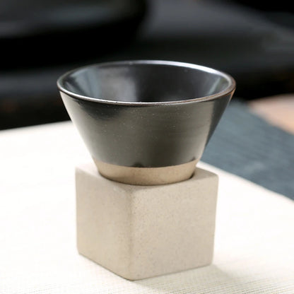 Retro Japanese Cone-Shaped Ceramic Tea Cup