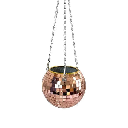 Disco Ball Hanging Flower Pot