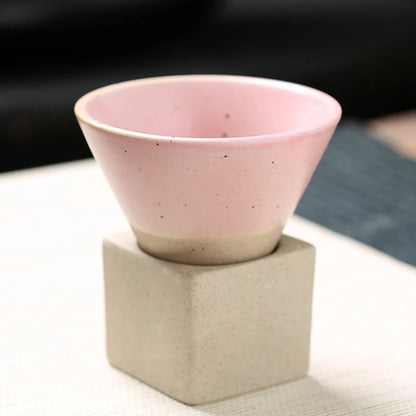 Retro Japanese Cone-Shaped Ceramic Tea Cup