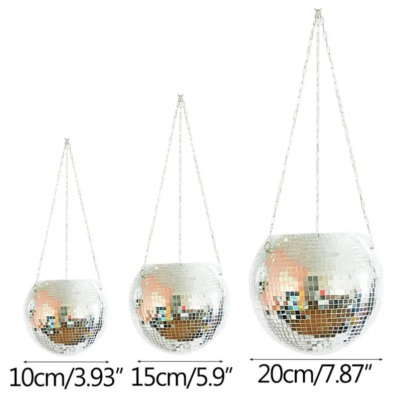 Disco Ball Hanging Flower Pot