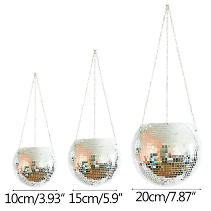 Disco Ball Hanging Flower Pot