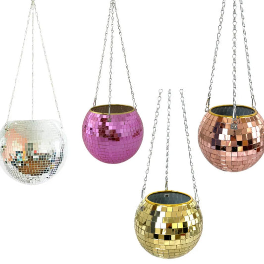 Disco Ball Hanging Flower Pot