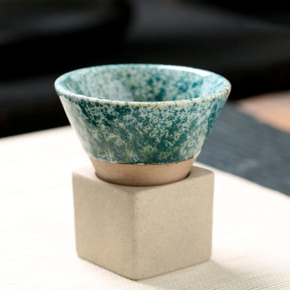 Retro Japanese Cone-Shaped Ceramic Tea Cup