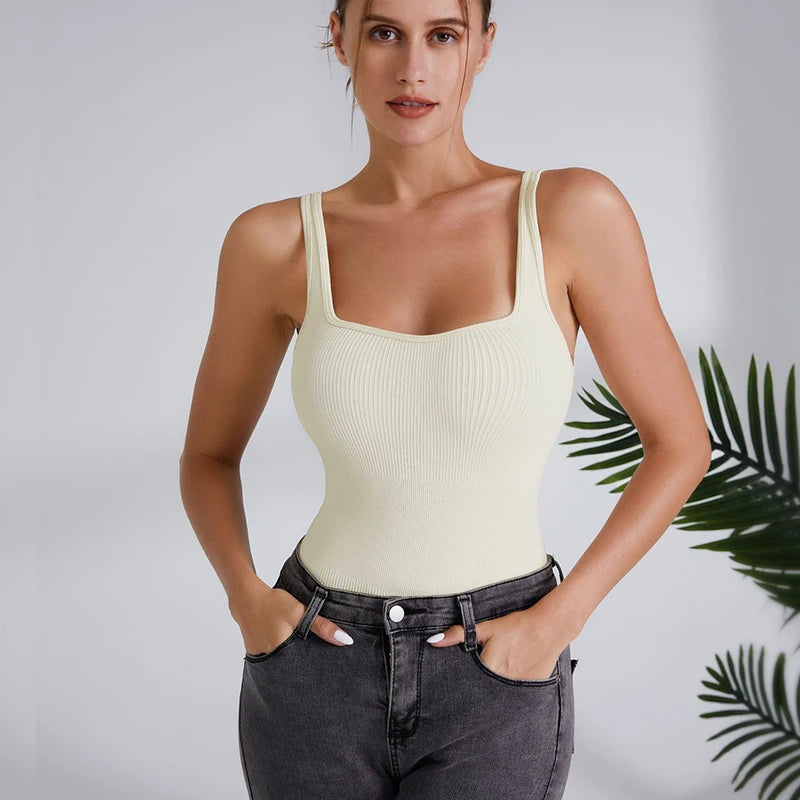 Essential Ribbed Square Neck Bodysuit