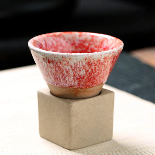 Retro Japanese Cone-Shaped Ceramic Tea Cup