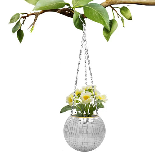 Disco Ball Hanging Flower Pot