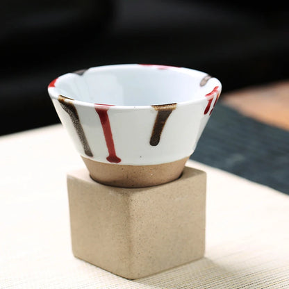 Retro Japanese Cone-Shaped Ceramic Tea Cup