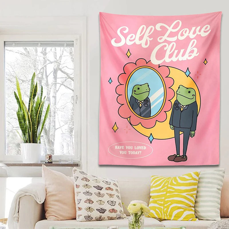 Self Love Club Pink Tapestry