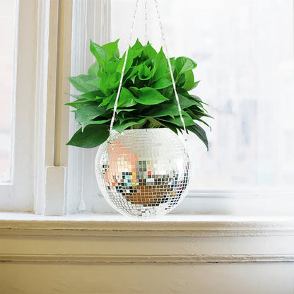 Disco Ball Hanging Flower Pot