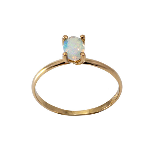 Ethereal Opal Solitaire - 14k Gold Filled Ring