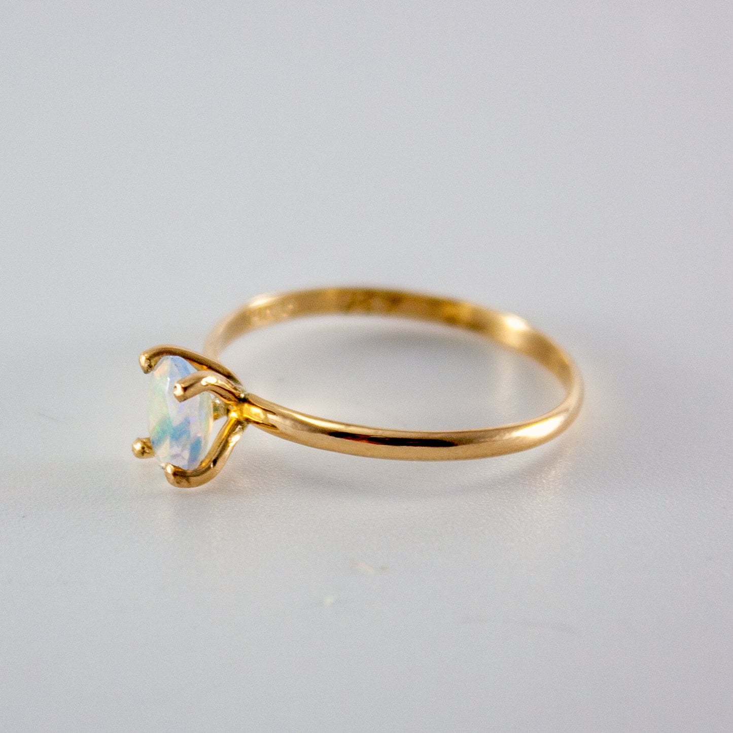 Ethereal Opal Solitaire - 14k Gold Filled Ring