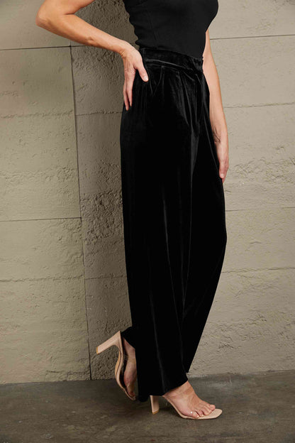 Loose Fit High Waist Long Pants with Pockets