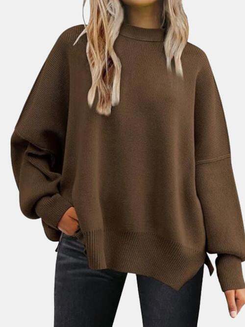 Casual Comfort Round Neck Drop Shoulder Sweater