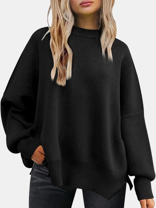 Casual Comfort Round Neck Drop Shoulder Sweater