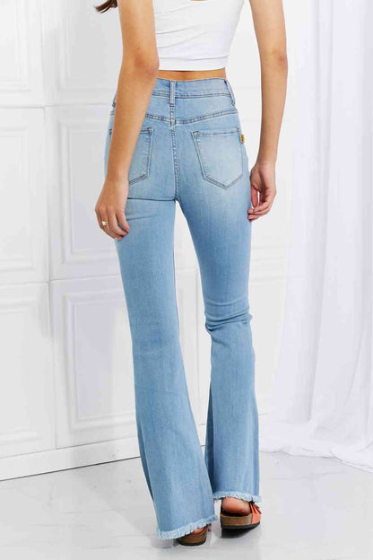 Plus Size Jess Button Flare Jeans