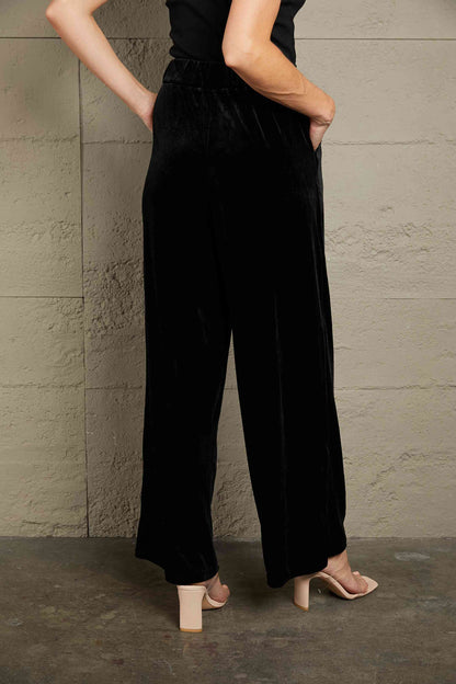 Loose Fit High Waist Long Pants with Pockets