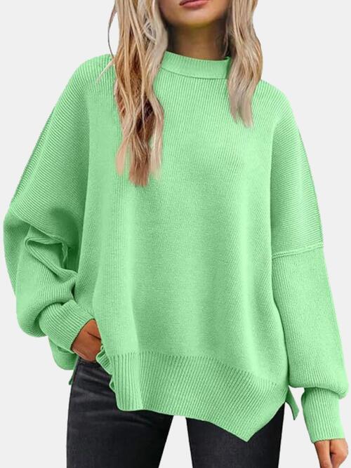 Casual Comfort Round Neck Drop Shoulder Sweater