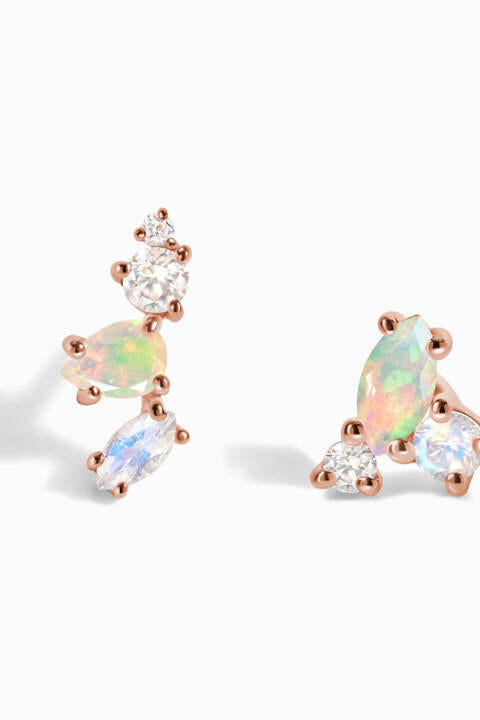 Enchanted Opal Cascade Sterling Silver Earrings