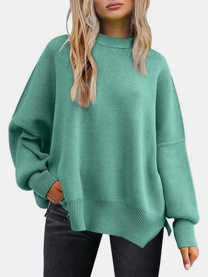 Casual Comfort Round Neck Drop Shoulder Sweater