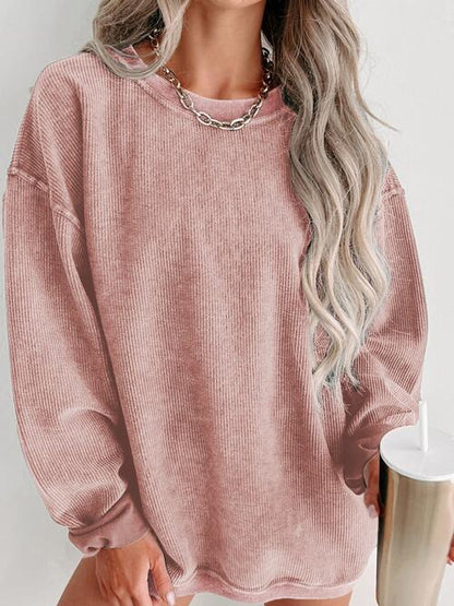 Timeless Comfort Round Neck Dropped Shoulder Sweatshirt