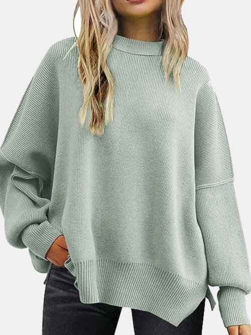 Casual Comfort Round Neck Drop Shoulder Sweater