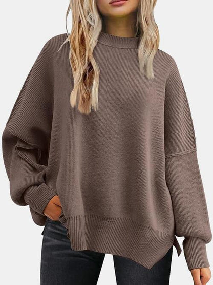 Casual Comfort Round Neck Drop Shoulder Sweater