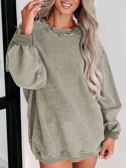 Timeless Comfort Round Neck Dropped Shoulder Sweatshirt