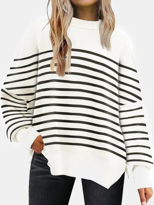 Casual Comfort Round Neck Drop Shoulder Sweater